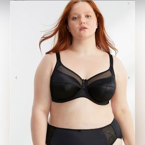 NWT Goddess Keira Bra 42 DDD black satin